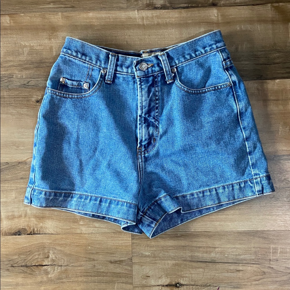 Vintage New York Line Jeans High-Waist Blue Denim Shorts